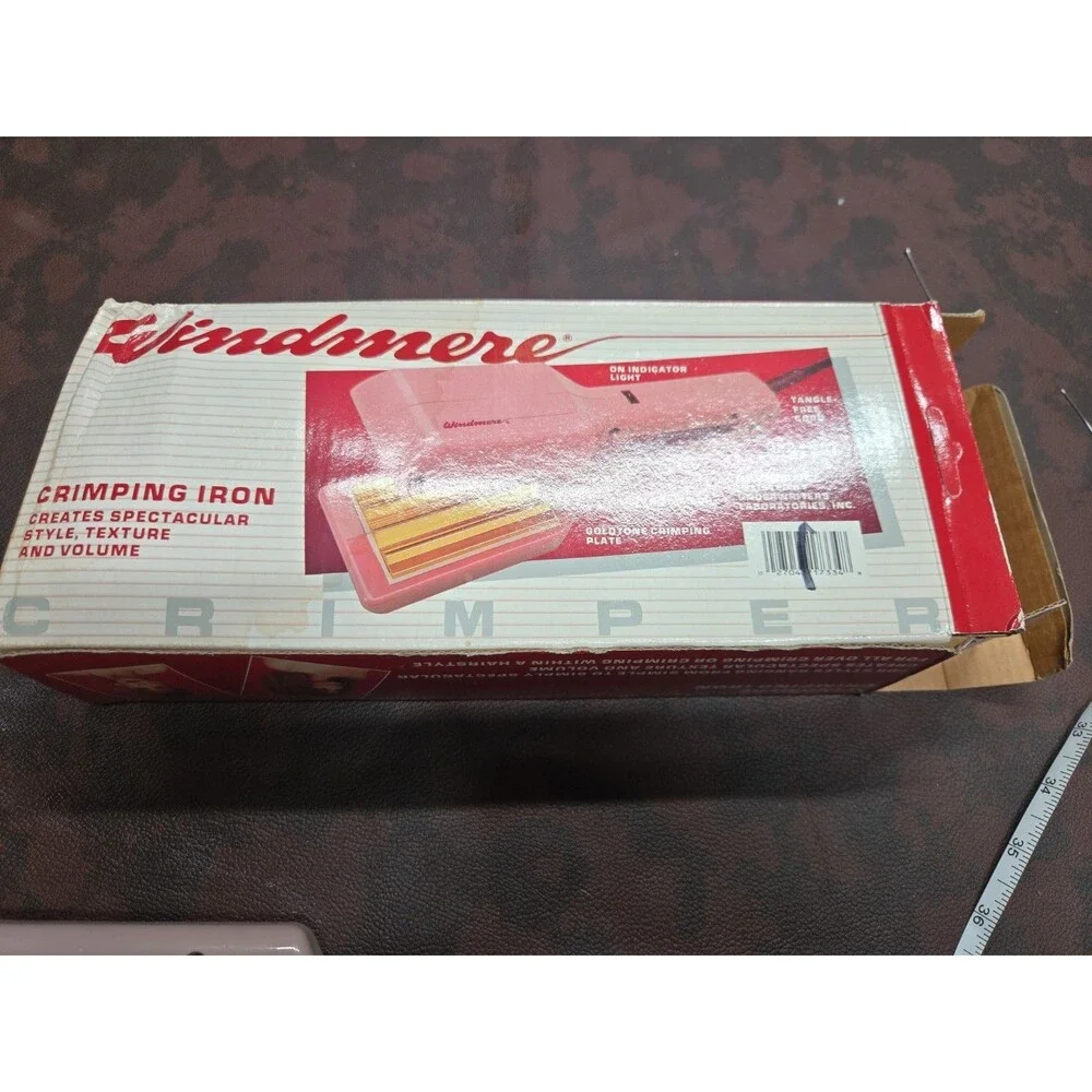 Vintage Windmere Crimping Iron Hair Styler  With Box 80s Retro Hair Tool Pink